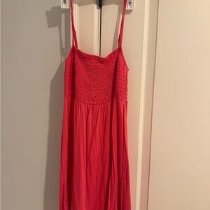 Pink flowy mini dress